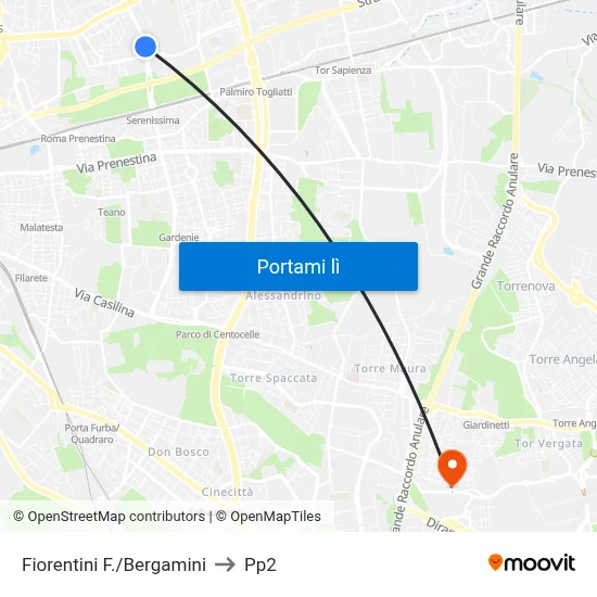 Fiorentini F./Bergamini to Pp2 map