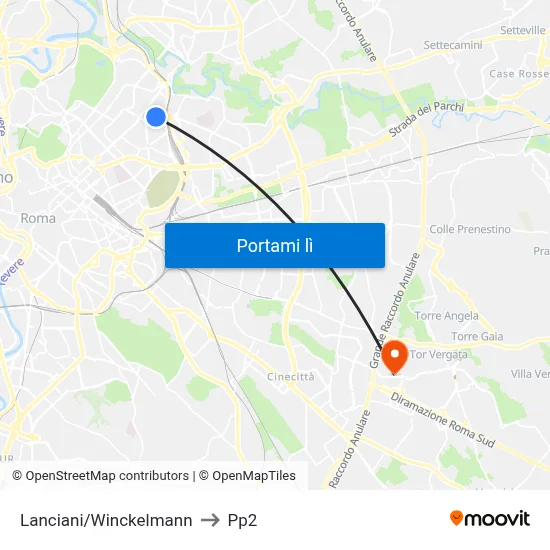 Lanciani/Winckelmann to Pp2 map