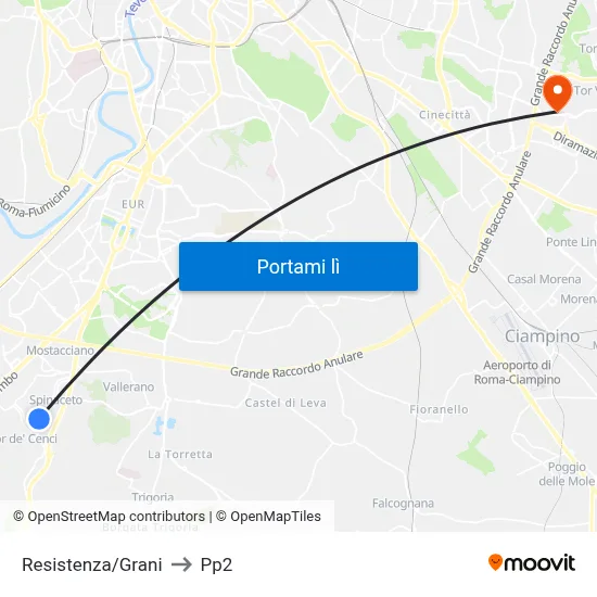 Resistenza/Grani to Pp2 map