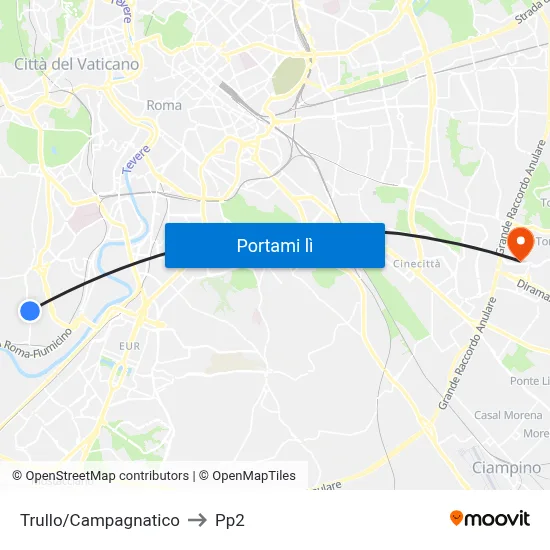 Trullo/Campagnatico to Pp2 map