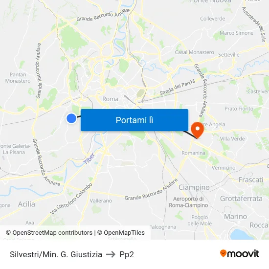 Silvestri/Min. G. Giustizia to Pp2 map