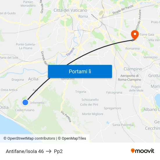Antifane/Isola 46 to Pp2 map