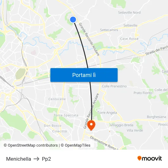 Menichella to Pp2 map