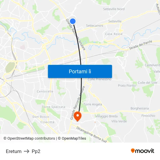 Eretum to Pp2 map