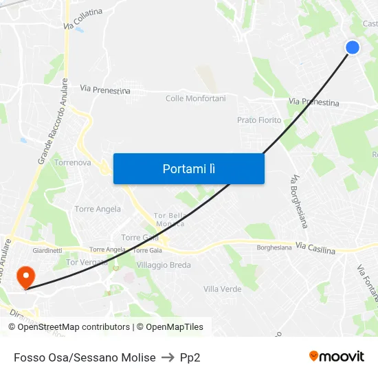 Fosso Osa/Sessano Molise to Pp2 map