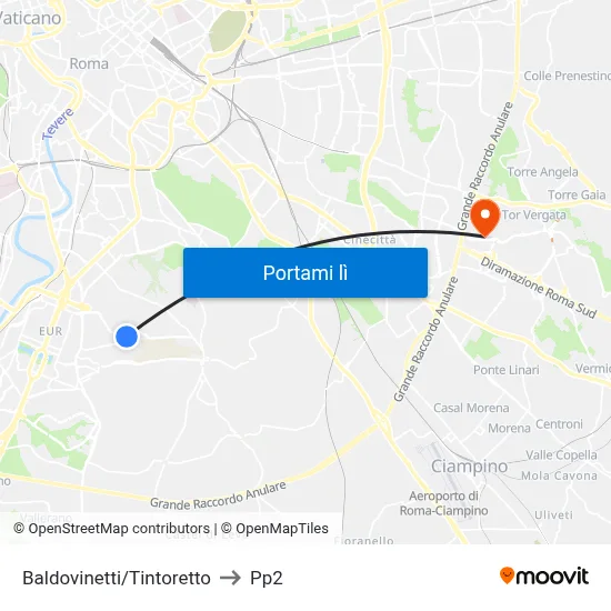 Baldovinetti/Tintoretto to Pp2 map