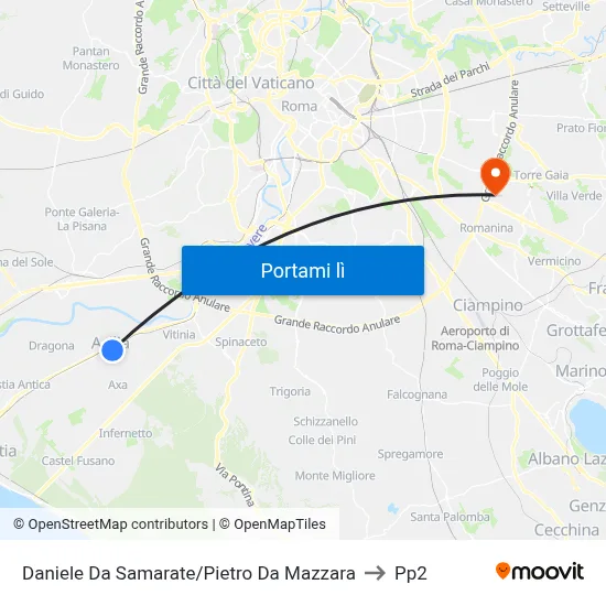 Daniele Da Samarate/Pietro Da Mazzara to Pp2 map