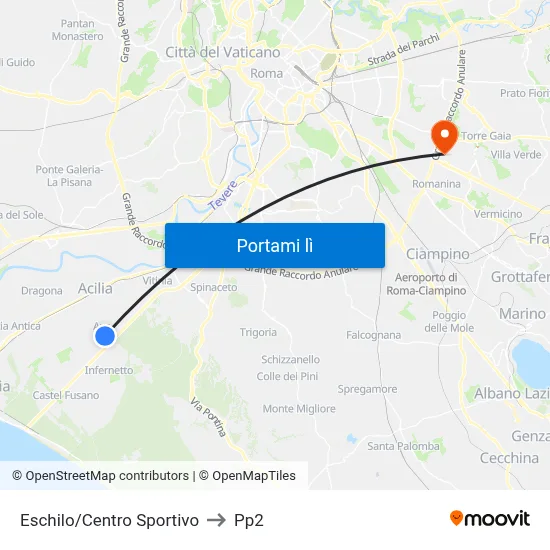 Eschilo/Centro Sportivo to Pp2 map