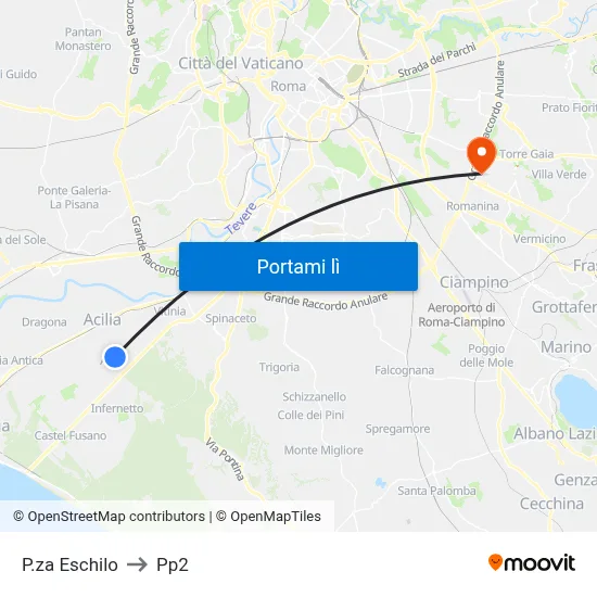 P.za Eschilo to Pp2 map