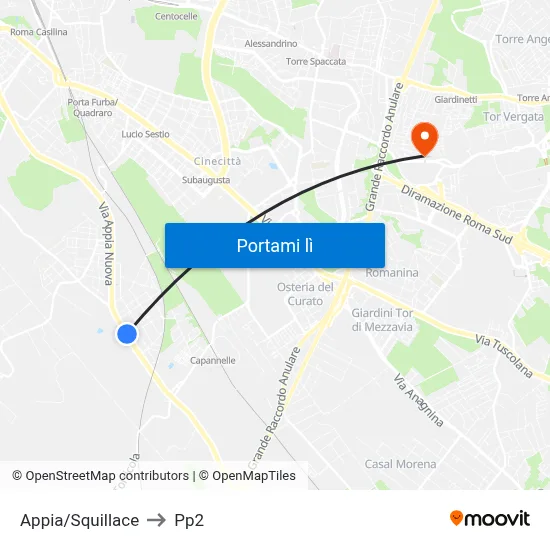 Appia/Squillace to Pp2 map