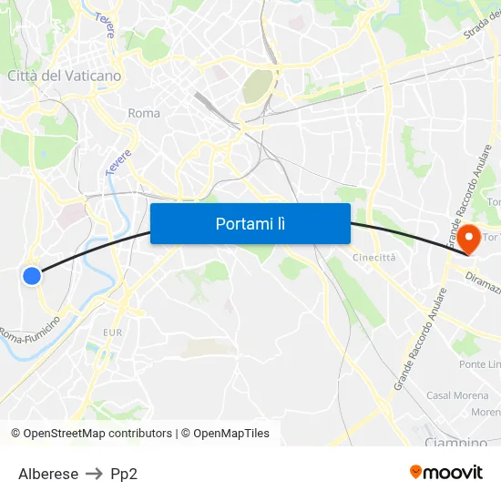 Alberese to Pp2 map