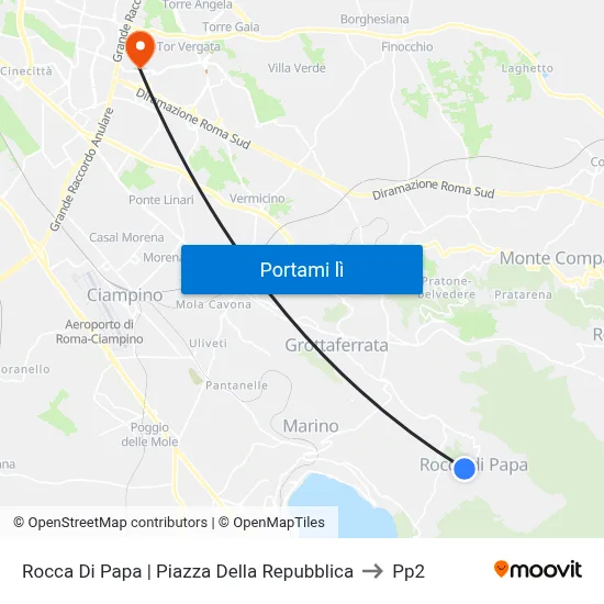 Rocca Di Papa | Piazza Della Repubblica to Pp2 map