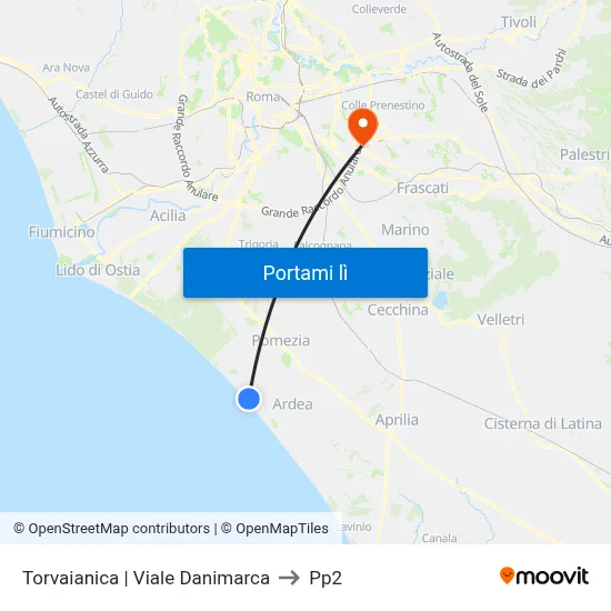 Torvaianica | Viale Danimarca to Pp2 map