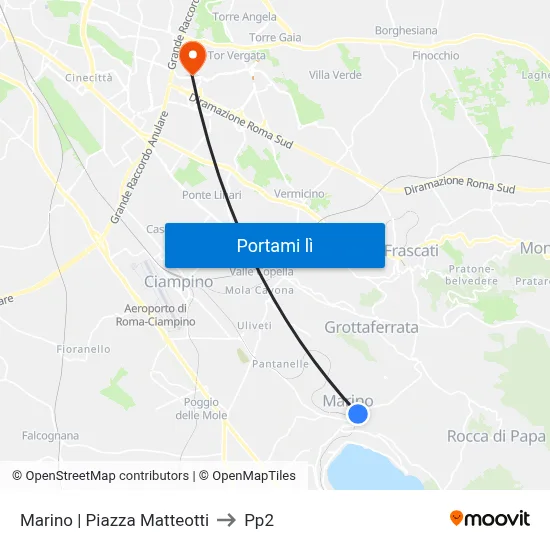 Marino | Piazza Matteotti to Pp2 map