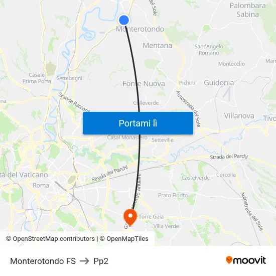 Monterotondo FS to Pp2 map