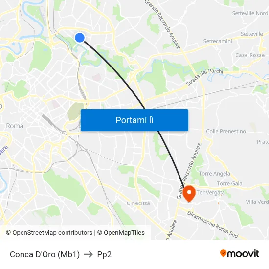 Conca D'Oro (Mb1) to Pp2 map