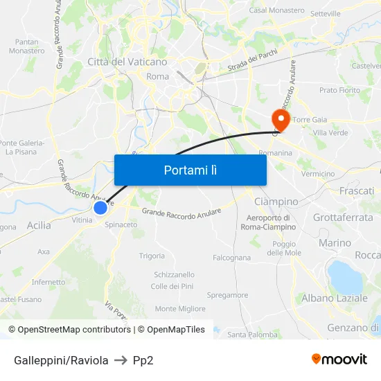 Galleppini/Raviola to Pp2 map
