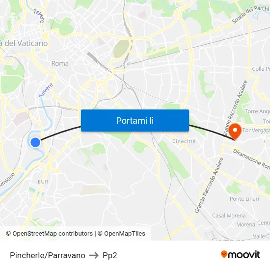 Pincherle/Parravano to Pp2 map