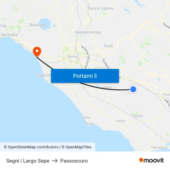 Segni | Largo Sepe to Passoscuro map