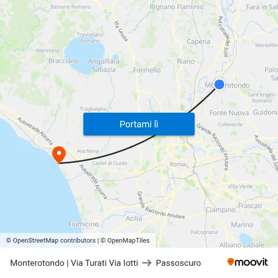 Monterotondo | Via Turati Via Iotti to Passoscuro map