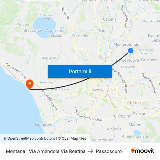 Mentana | Via Amendola Via Reatina to Passoscuro map