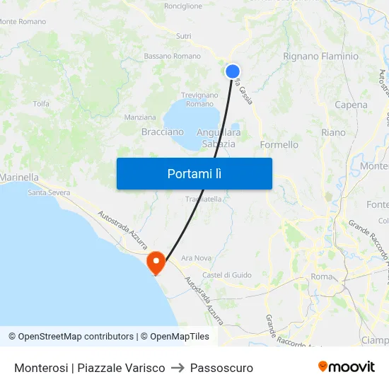 Monterosi | Piazzale Varisco to Passoscuro map