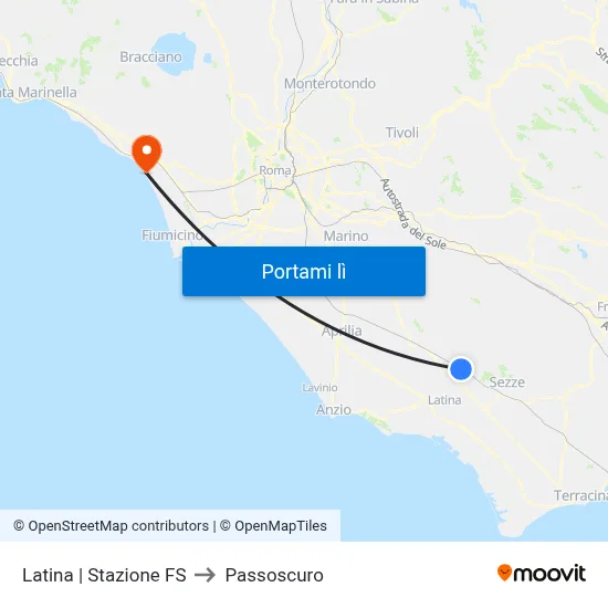 Latina | Stazione FS to Passoscuro map