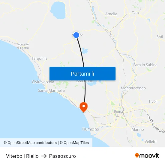 Viterbo | Riello to Passoscuro map