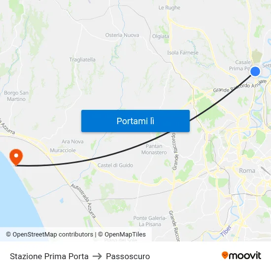 Stazione Prima Porta to Passoscuro map