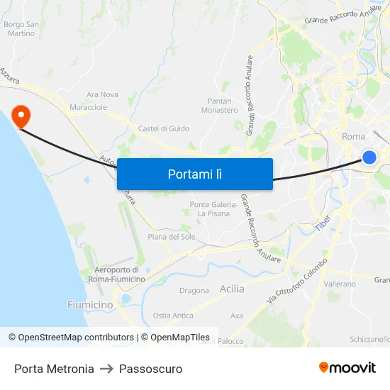 Porta Metronia to Passoscuro map