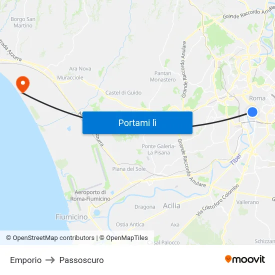 Emporio to Passoscuro map