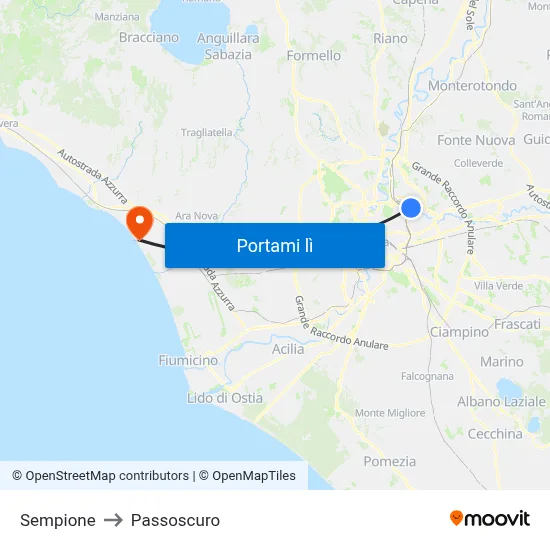 Sempione to Passoscuro map