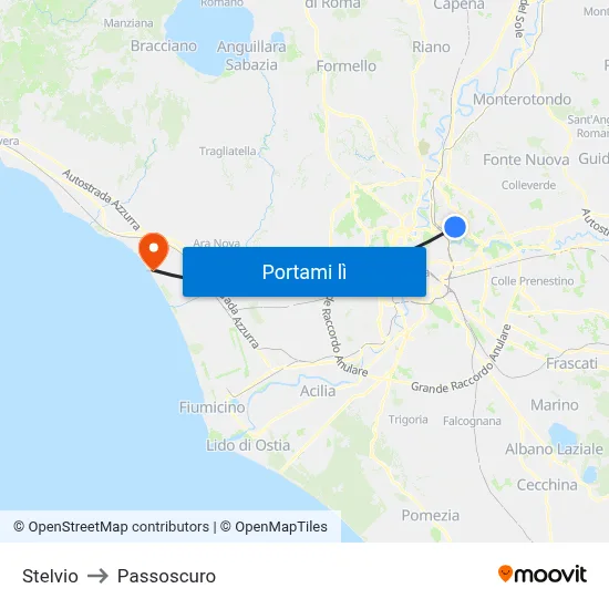Stelvio to Passoscuro map