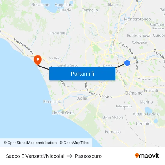 Sacco E Vanzetti/Niccolai to Passoscuro map