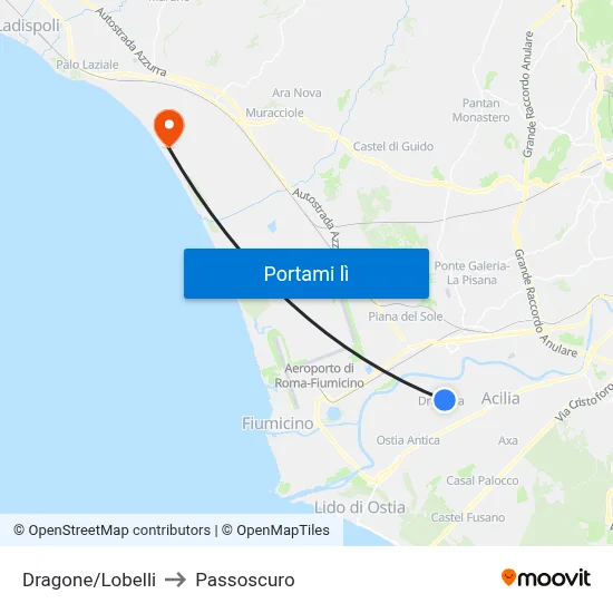 Dragone/Lobelli to Passoscuro map