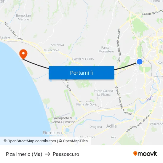 P.za Irnerio (Ma) to Passoscuro map