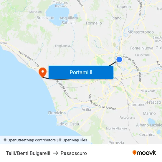 Talli/Benti Bulgarelli to Passoscuro map