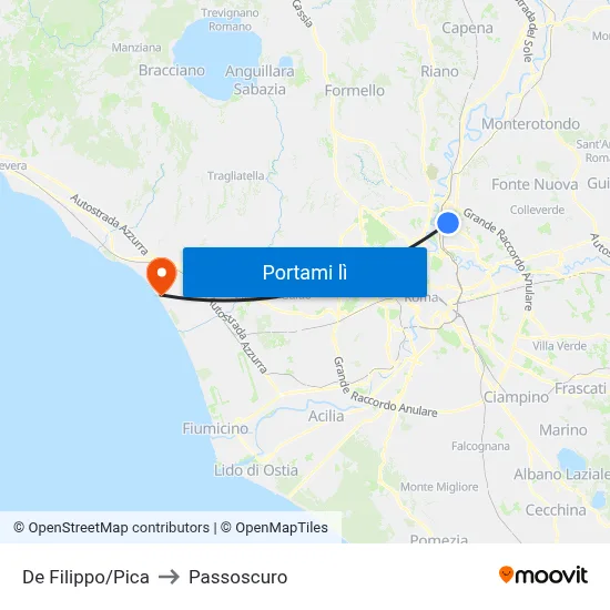 De Filippo/Pica to Passoscuro map
