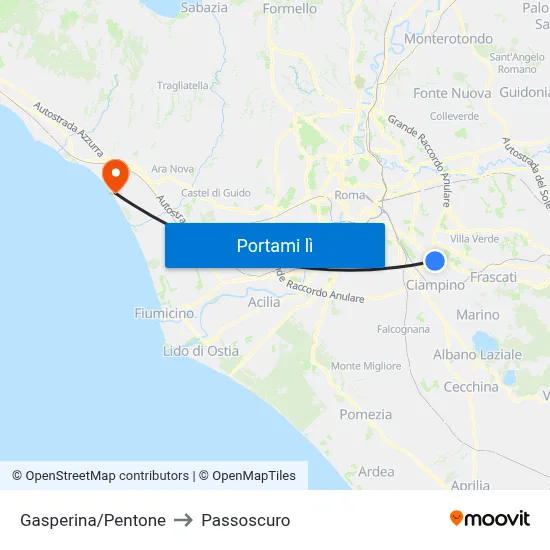 Gasperina/Pentone to Passoscuro map