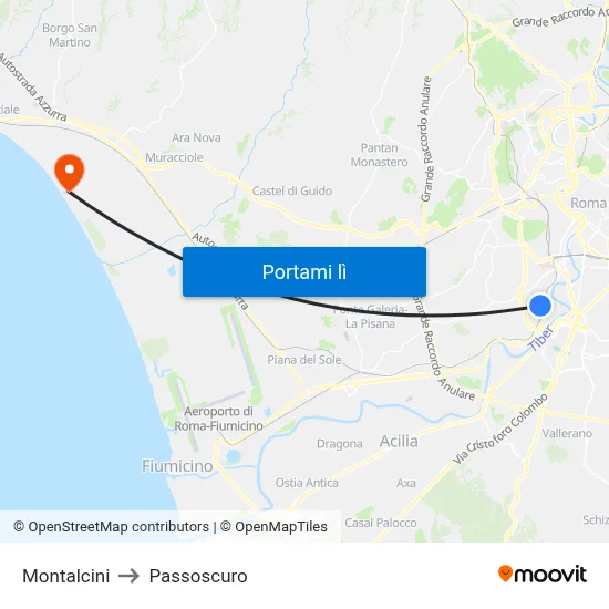 Montalcini to Passoscuro map