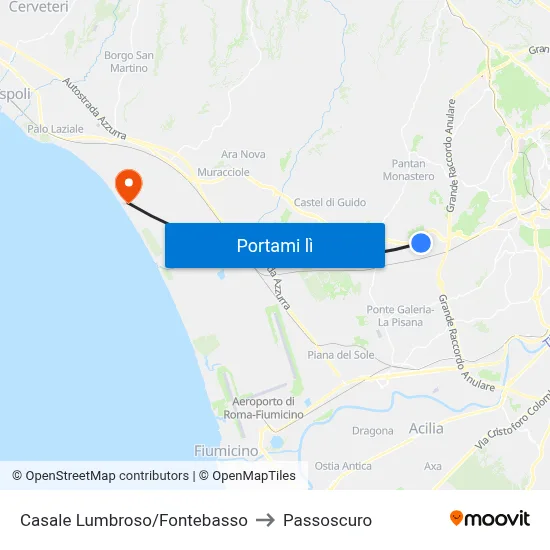 Casale Lumbroso/Fontebasso to Passoscuro map