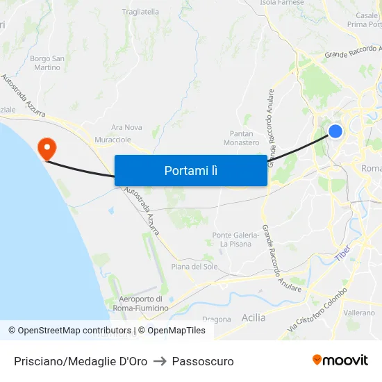 Prisciano/Medaglie D'Oro to Passoscuro map
