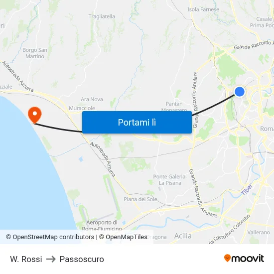 W. Rossi to Passoscuro map