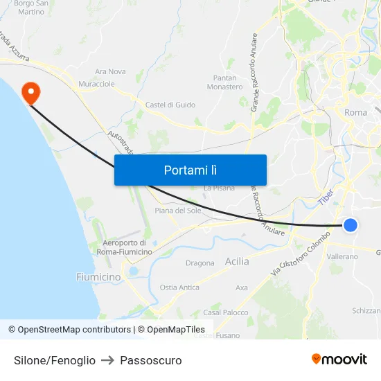 Silone/Fenoglio to Passoscuro map