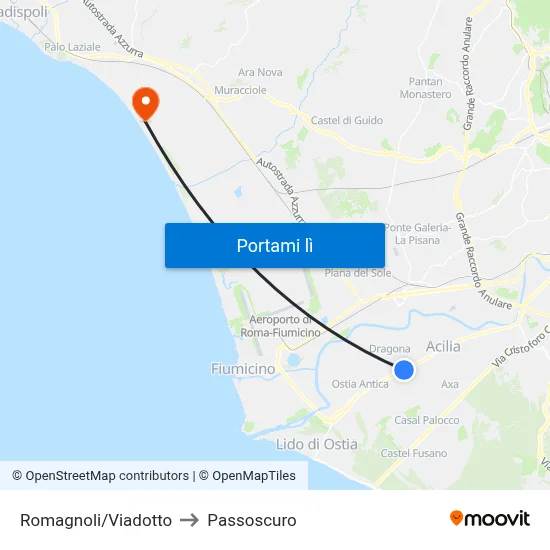 Romagnoli/Viadotto to Passoscuro map