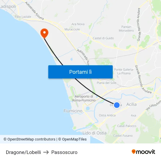 Dragone/Lobelli to Passoscuro map