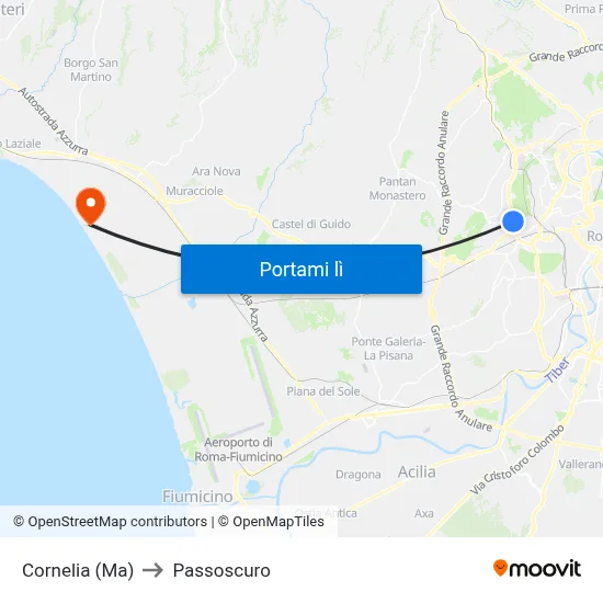 Cornelia (Ma) to Passoscuro map