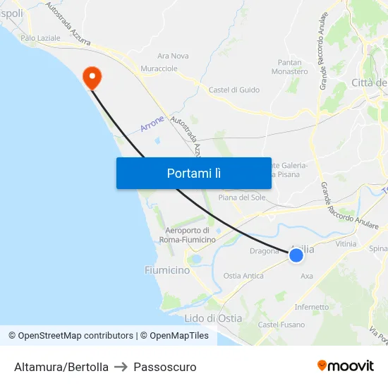 Altamura/Bertolla to Passoscuro map