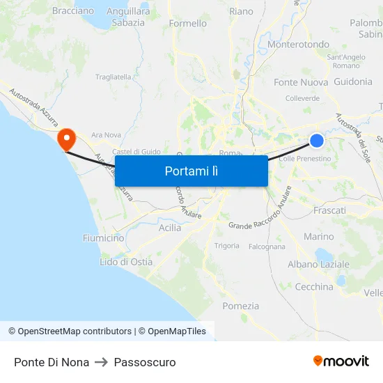 Ponte Di Nona to Passoscuro map