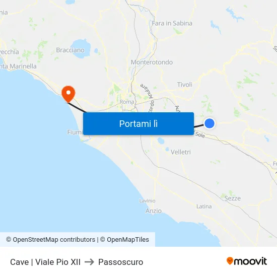 Cave | Viale Pio XII to Passoscuro map